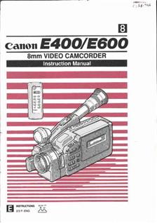 Canon E 400 manual. Camera Instructions.